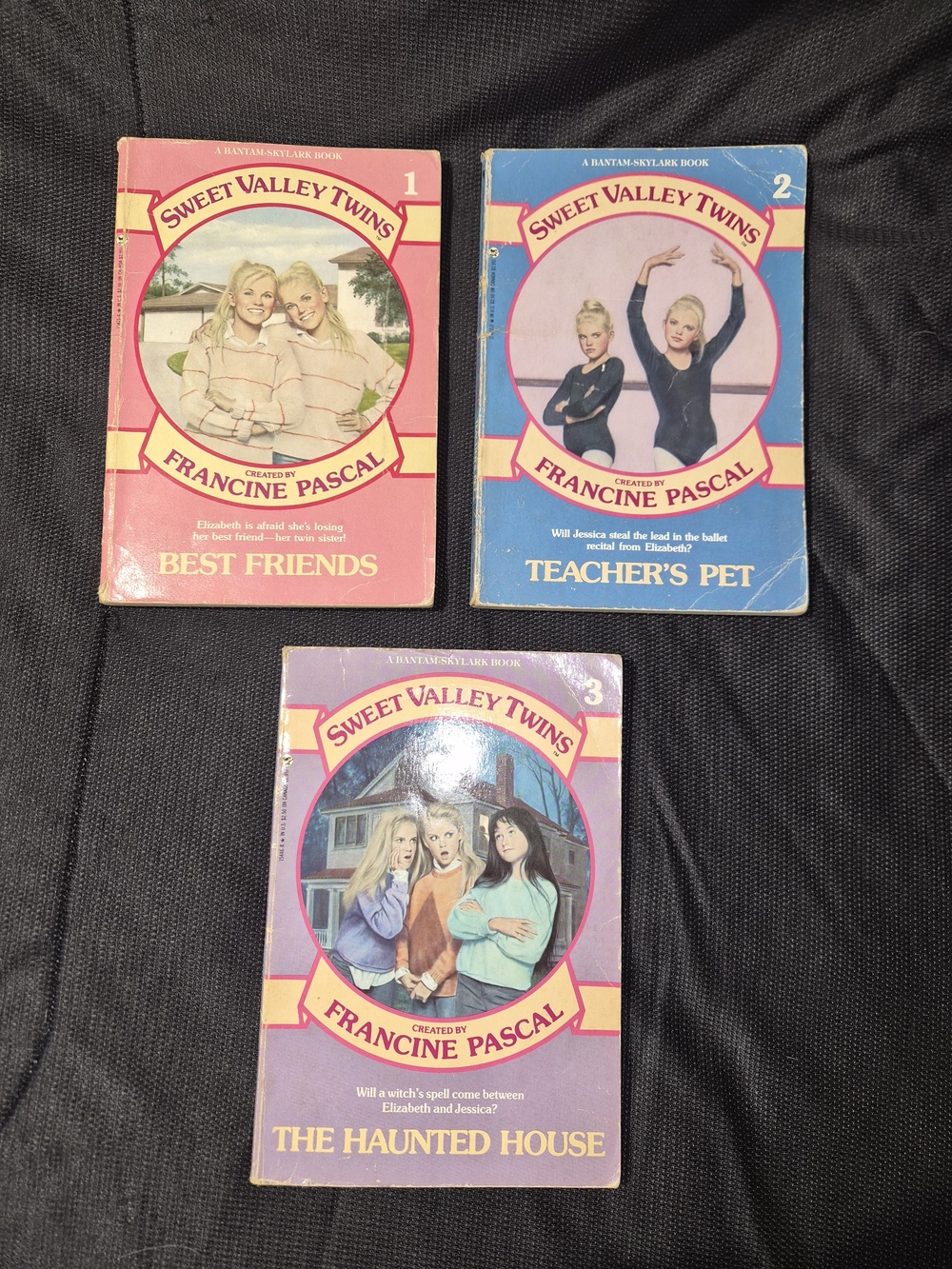 Sweet Valley Twins Paperback Book Lot - Pink, Blue, Purple Covers 3 Piece Set